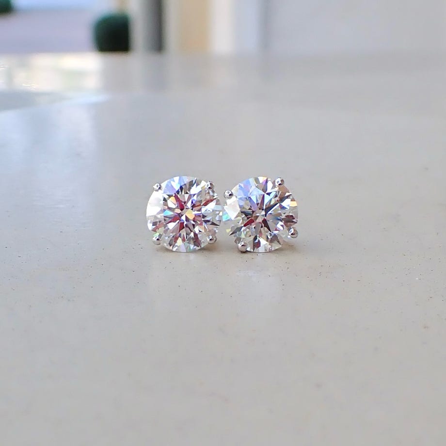 Blue Sapphire and Diamond Earrings