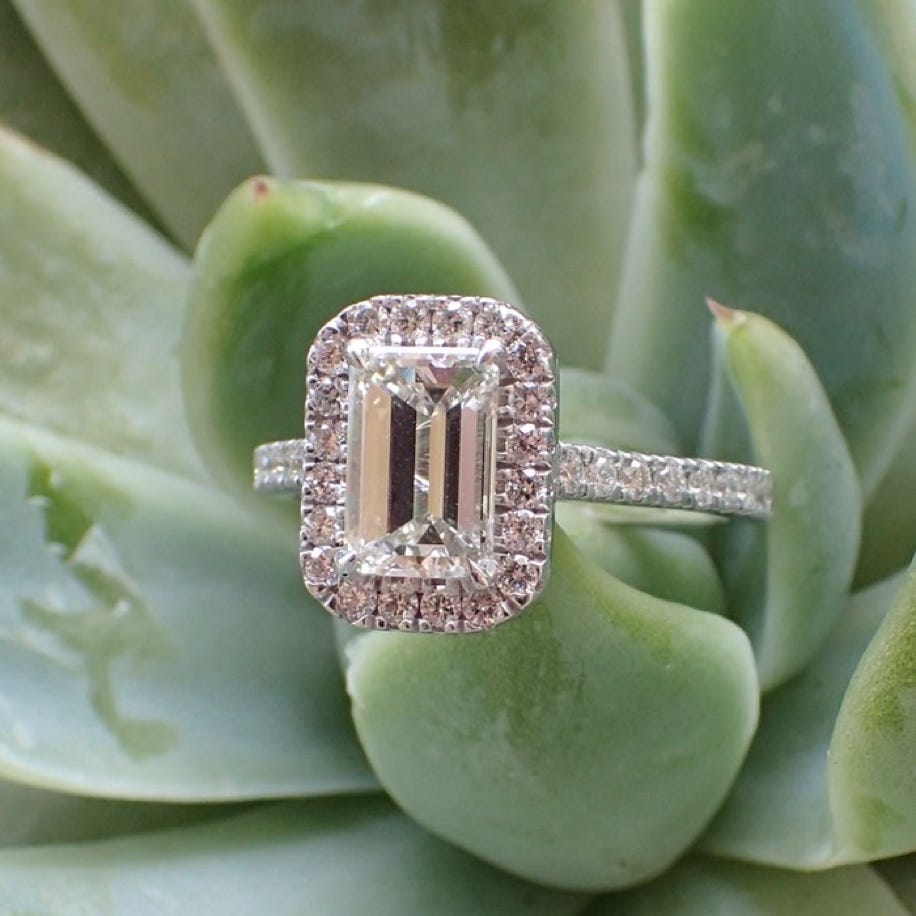 Emerald Cut Diamond Engagement Ring