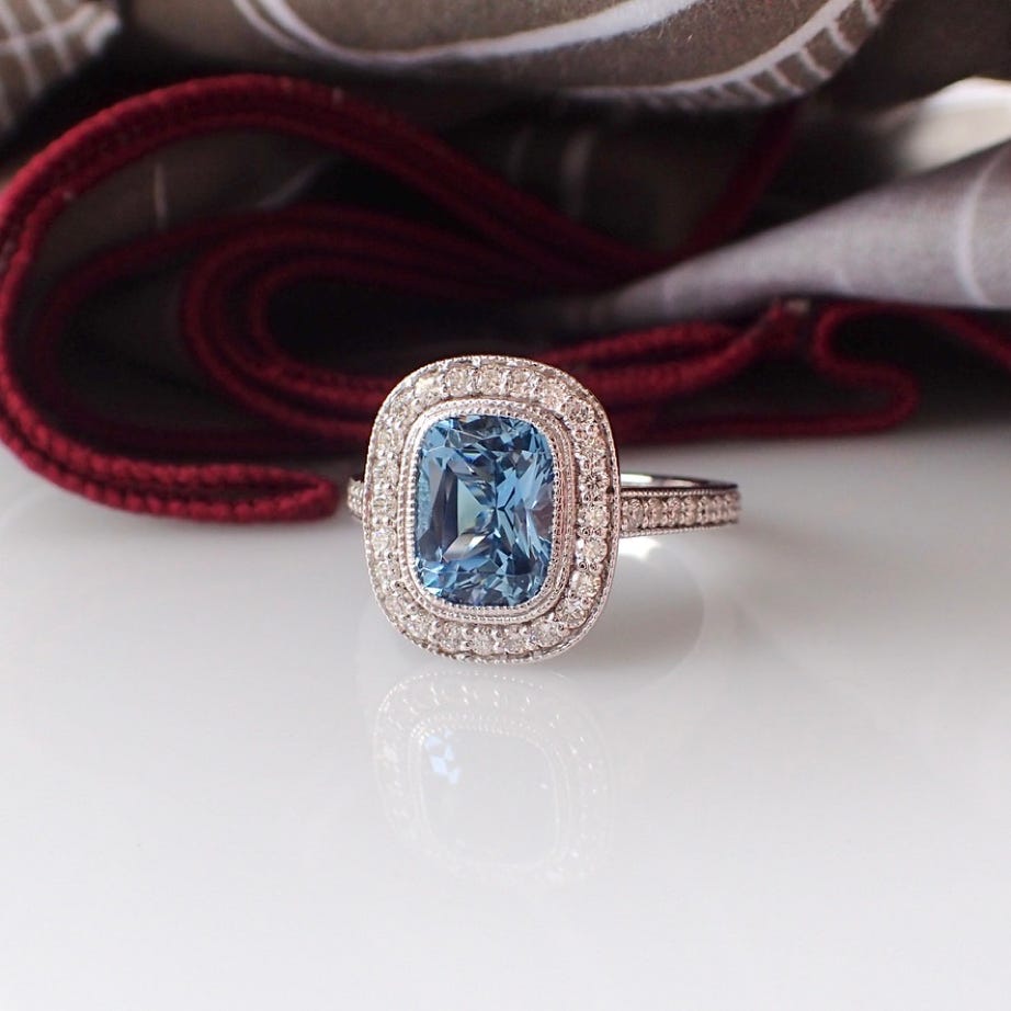 Aqua Spinnel Ring