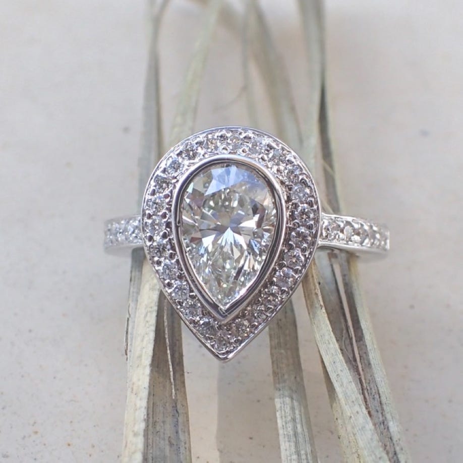 Pear Shape Diamond Engagement Ring