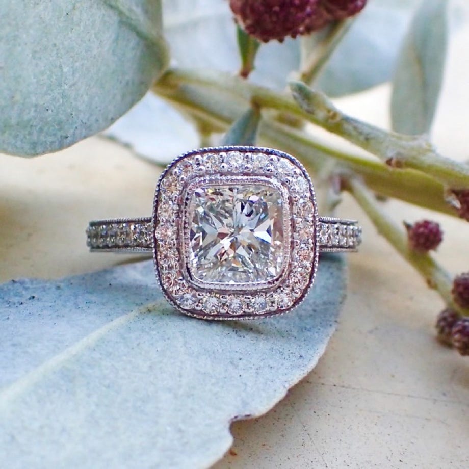 Cushion Cut Diamond Engagement Ring