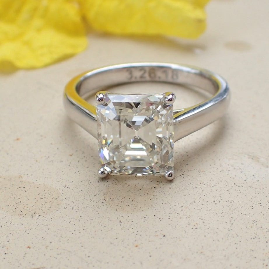 Emerald Cut Diamond Engagement Ring