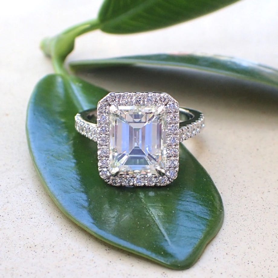 Emerald Cut Diamond Engagement Ring