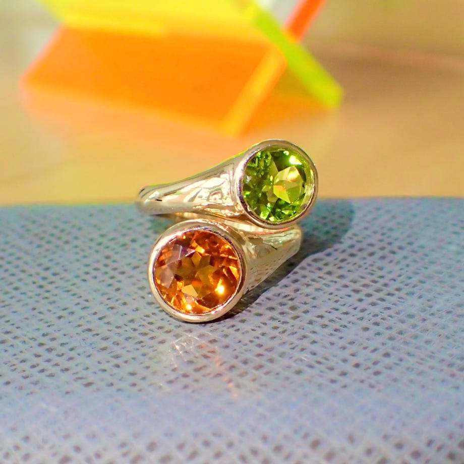 Citrine and Peridot Ring